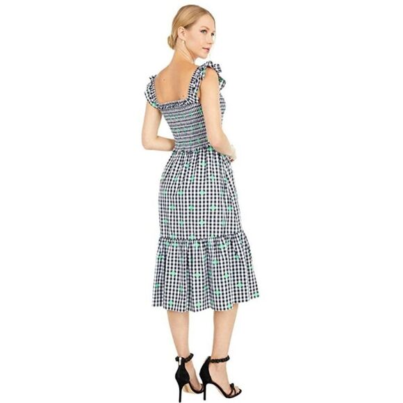 Kate Spade Gingham Voile Smocked Midi Dress - Picture 3 of 13